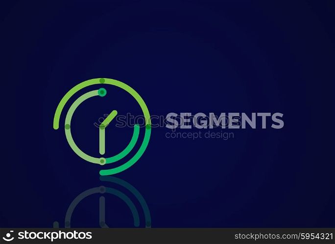 Outline minimal abstract geometric logo, linear business icon made of line segments, elements. illustration