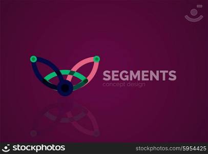 Outline minimal abstract geometric logo, linear business icon made of line segments, elements. illustration