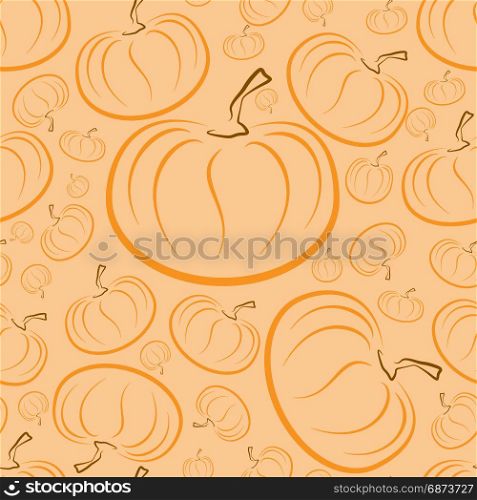 outline pumpkins seamless pattern. Pumpkin patch background.. outline pumpkins seamless pattern. Pumpkin patch background. Orange color.