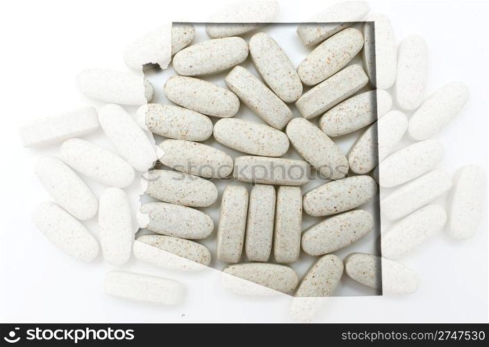 Outlined arizona map with transparent background of capsules
