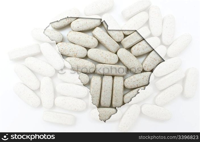 Outlined south carolina with transparent background of capsules
