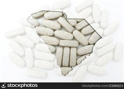 Outlined south carolina with transparent background of capsules
