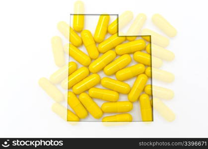 Outlined utah with transparent background of capsules