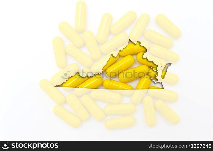 Outlined virginia with transparent background of capsules