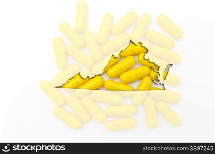 Outlined virginia with transparent background of capsules
