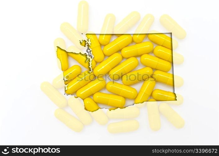 Outlined washington with transparent background of capsules