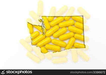 Outlined washington with transparent background of capsules