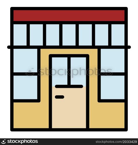 Outside store icon. Outline outside store vector icon color flat isolated. Outside store icon color outline vector