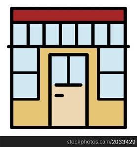 Outside store icon. Outline outside store vector icon color flat isolated. Outside store icon color outline vector