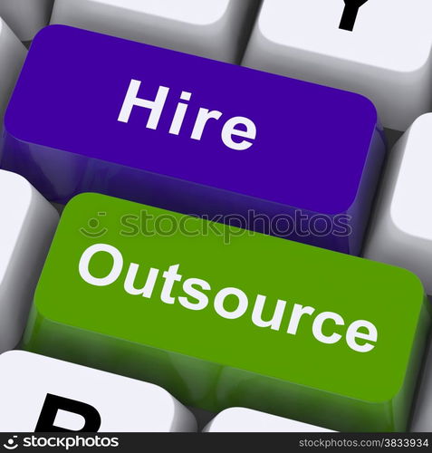 Outsource Hire Keys Showing Subcontracting And Freelance. Outsource Hire Keys Showing Subcontracting And Freelance Workers