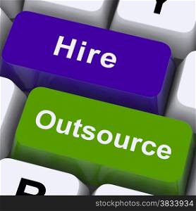 Outsource Hire Keys Showing Subcontracting And Freelance. Outsource Hire Keys Showing Subcontracting And Freelance Workers