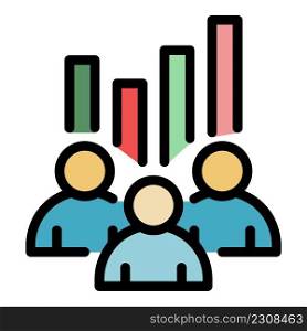 Outsource teamwork icon. Outline outsource teamwork vector icon color flat isolated. Outsource teamwork icon color outline vector