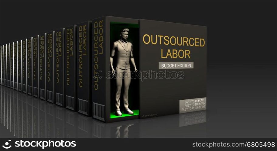 Outsourced Labor Endless Supply of Labor in Job Market Concept. Outsourced Labor