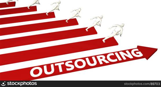 Outsourcing Information and Presentation Concept for Business. Outsourcing Information