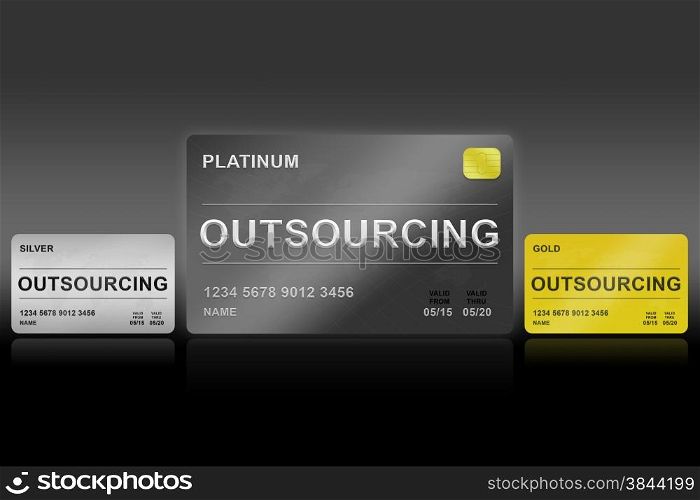 outsourcing platinum card on black background