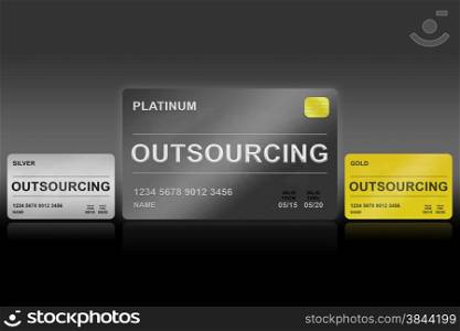 outsourcing platinum card on black background