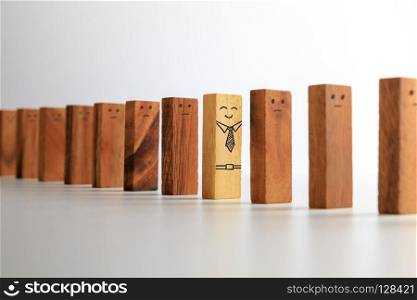 outstanding wooden block, different concept
