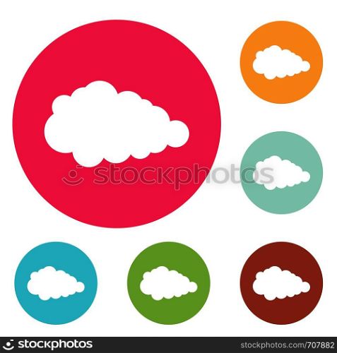 Overcast icons circle set vector isolated on white background. Overcast icons circle set vector