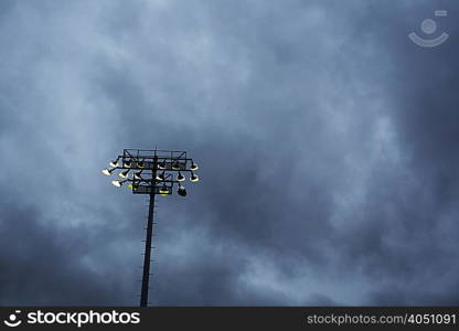 Overcast sky and floodlight