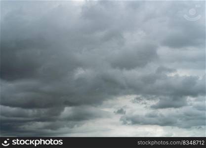 Overcast sky. Dramatic gray sky and dark clouds before rain in rainy season. Cloudy and moody sky. Stormy sky. Gloomy and moody background. Overcast clouds. Bad weather. Sad and depressed background.
