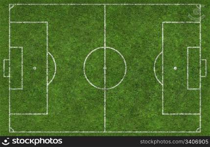 Overhead shot of a football pitch