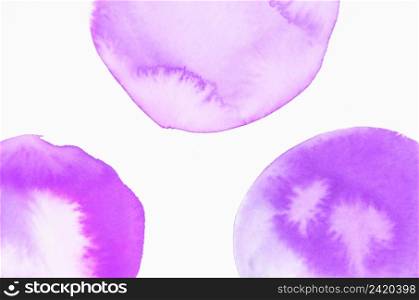 overhead view purple watercolor circle isolated white backdrop
