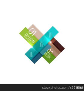 Overlapping geometric shapes composition. business infographics, option select