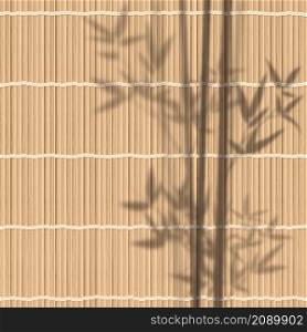 Overlay shadow of bamboo branch on sushi mat. Leaves of plants reflection. Blured silhouette of foliage. Vector illustration. EPS10.. Overlay shadow of bamboo branch on sushi mat. Leaves of plants reflection. Blured silhouette of foliage. Vector illustration. EPS10