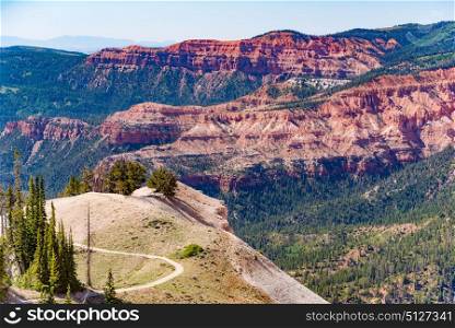 Overlook of Cedar Breaks National Monument during the summer in Utah