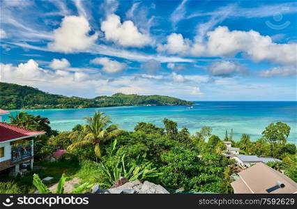 Overlook of Seychelles bay at Mahe island