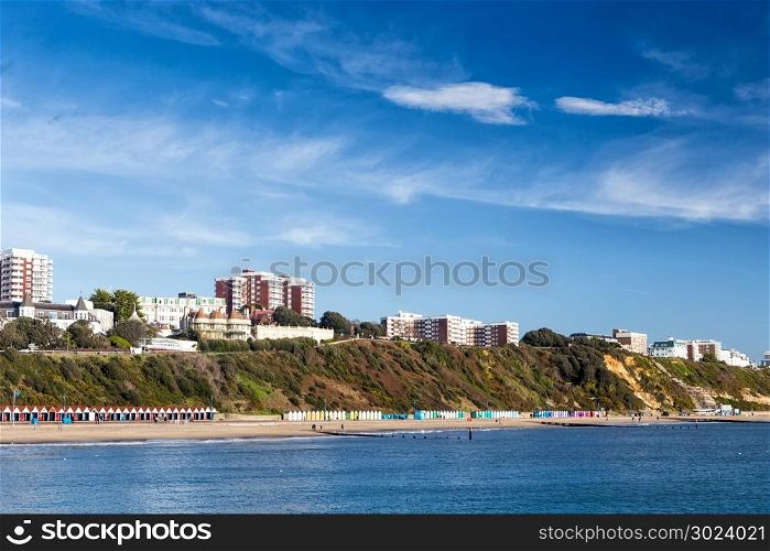 Overlooking Bournemouth Beach photographed from the Pier Dorset England UK Europe