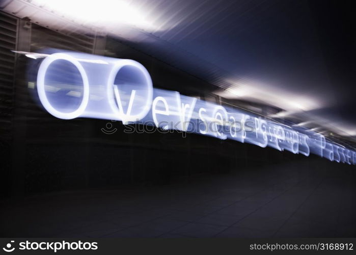 Overseas Passenger Terminal at night in Sydney, Australia.