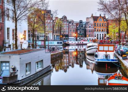 Overview of Amsterdam, the Netherlands in the morning