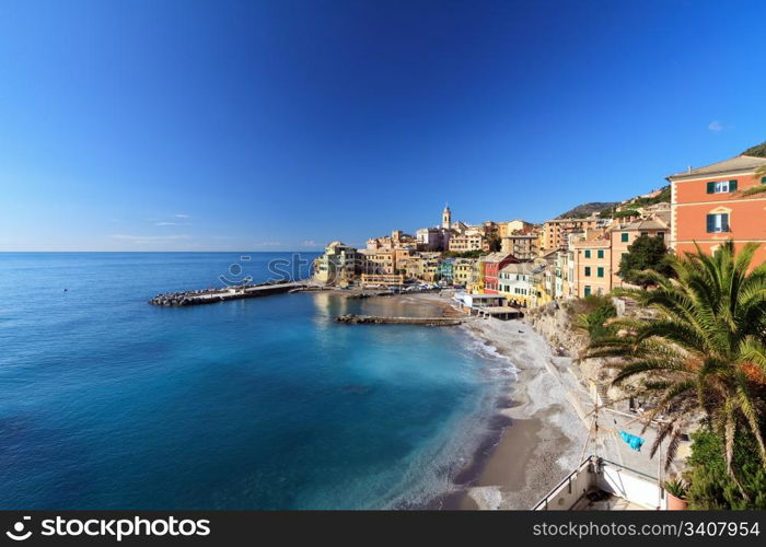 overview of Bogliasco,small village in Mediterranean sea, Italy