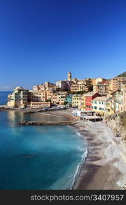 overview of Bogliasco,small village in Mediterranean sea, Italy