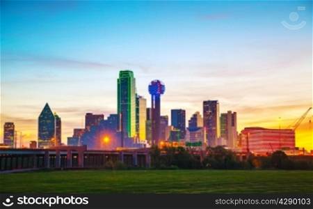 Overview of downtown Dallas in the morning