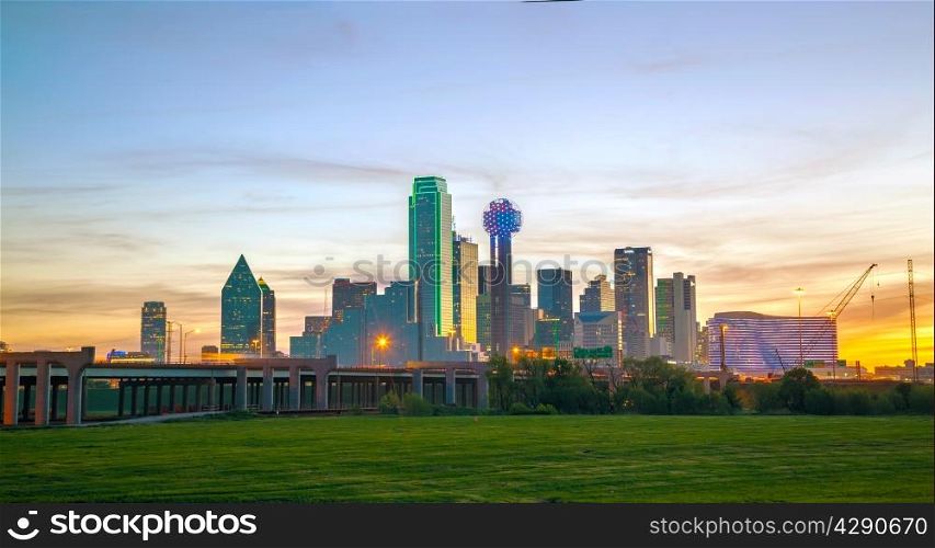 Overview of downtown Dallas in the morning