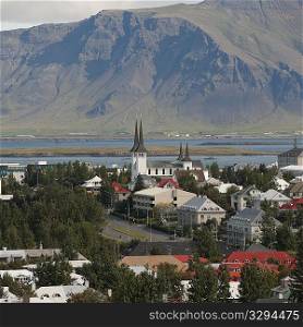 Overview of downtown Reykjavik Iceland