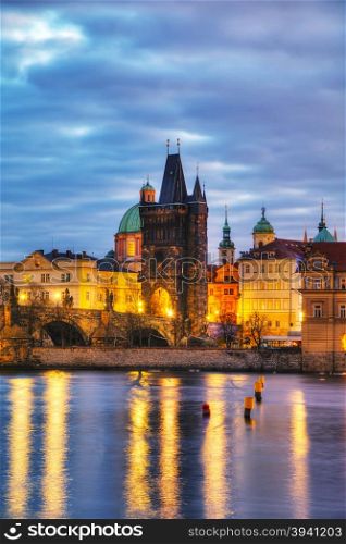 Overview of Prague, Czech Republic in the morning