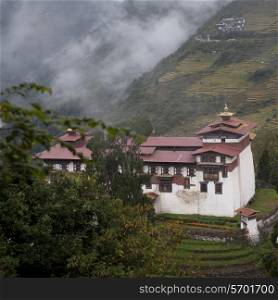 Overview of Trongsa Dzong in Trongsa District