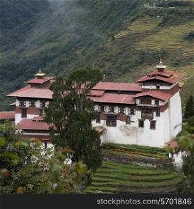 Overview of Trongsa Dzong in Trongsa District