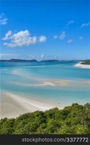 Overview of Whitehaven Beach Area in the Whitsundays Archipelago, East Australia