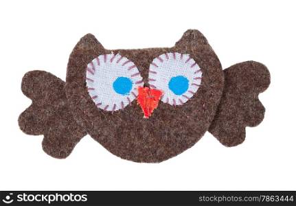 Owl from pieces of fabric. ?hildren&rsquo;s creativity
