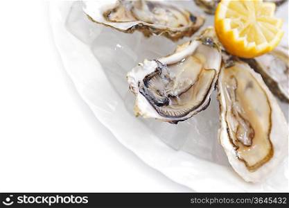 Oysters with lemon