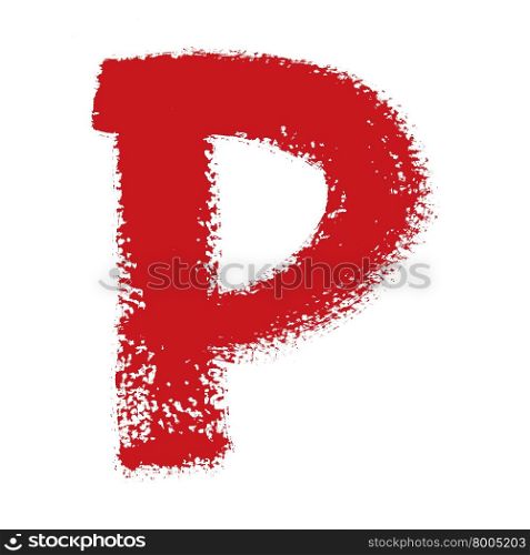 P - Colorful alphabet isolated over the white background