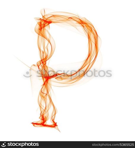 p letter made of fire