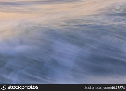 Pacific Ocean wave patterns after sunset, Pacific Beach, San Diego, CA, USA