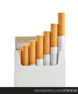 Pack of cigarettes isolated on white background