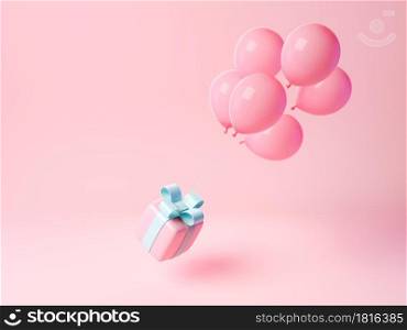 package gift with flying balloon