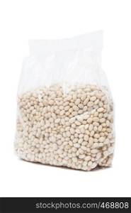 packaged kidney beans on a white background